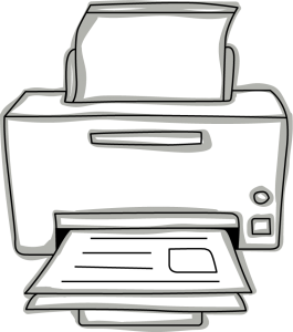 Skizze eines Standard A4 Heimdruckers